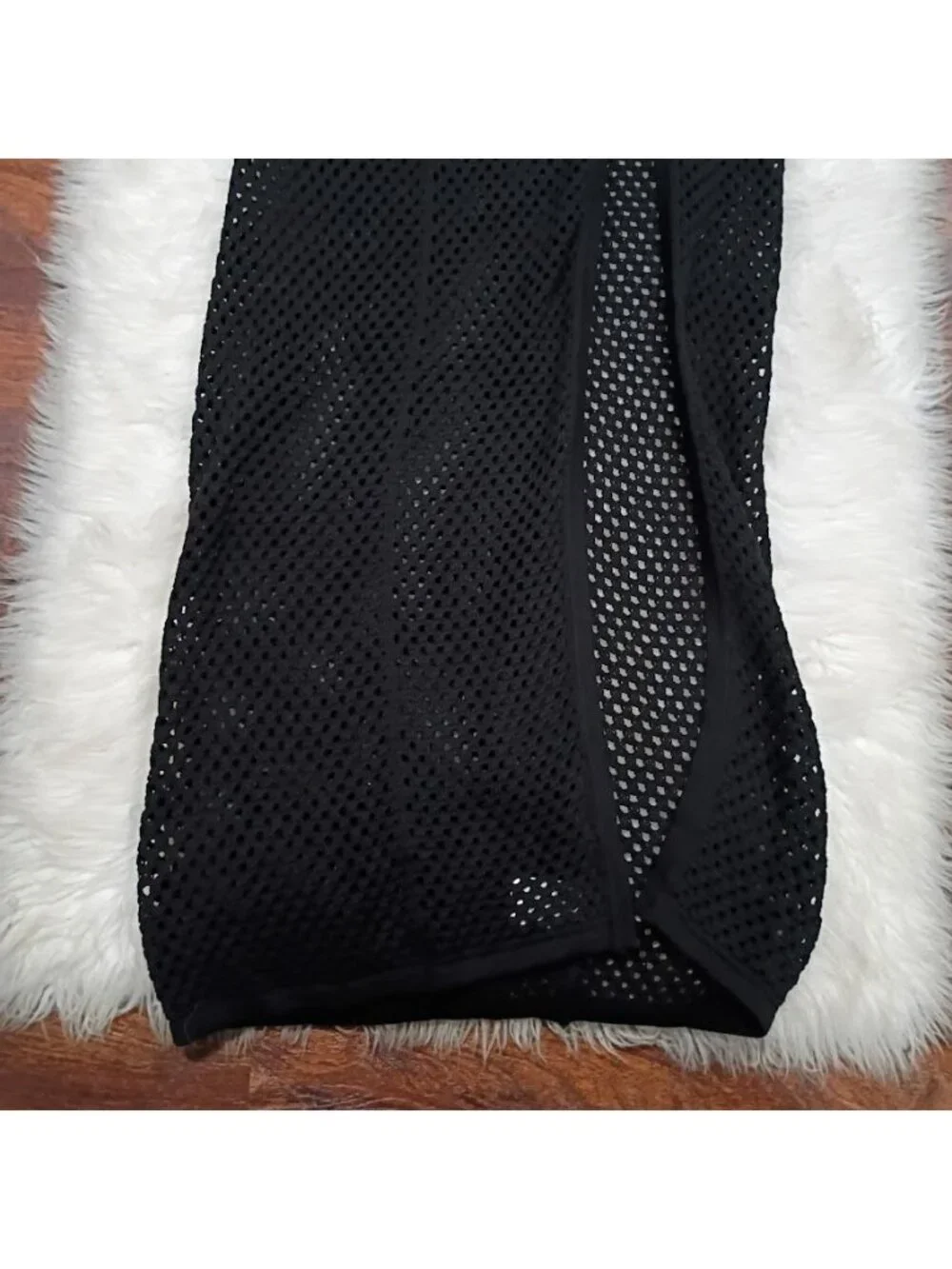 Kulani Kinis Crochet Ring Maxi Skirt Black Small Cover-Up